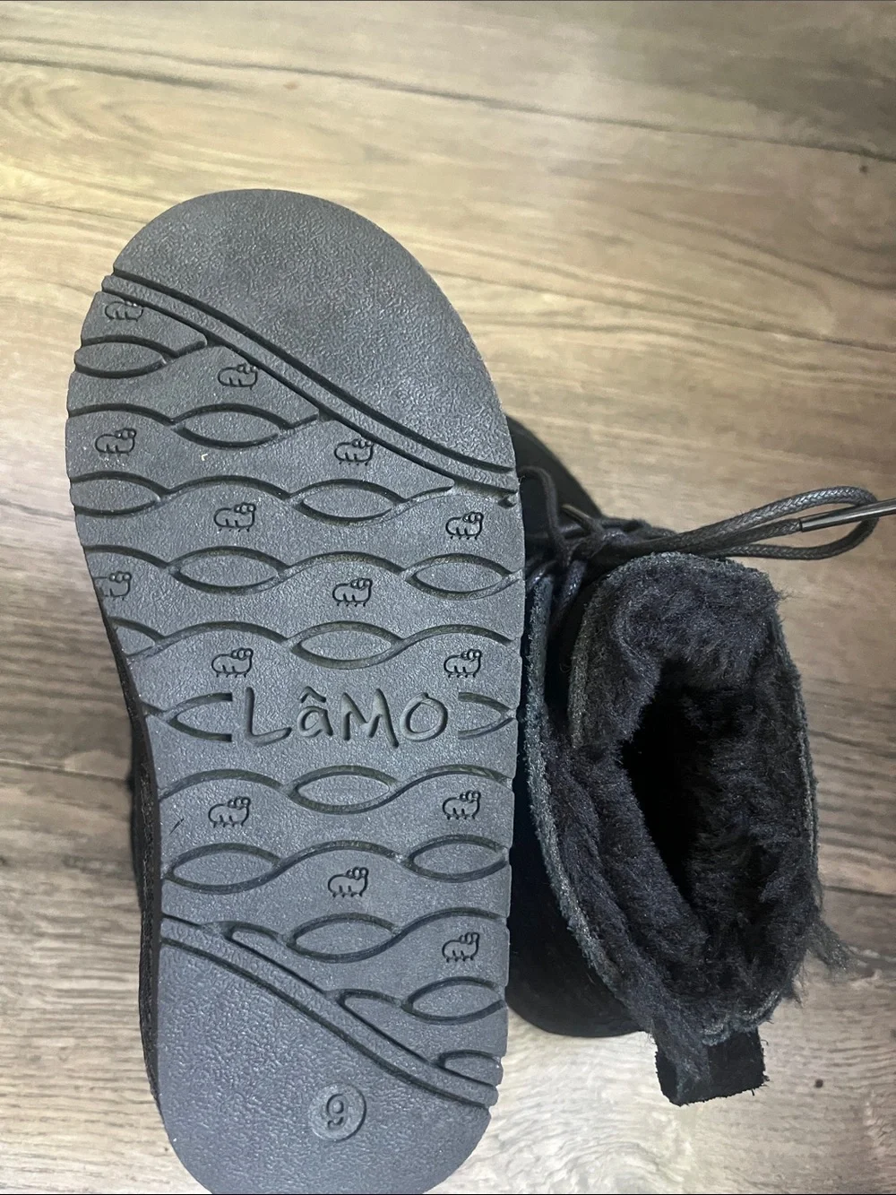 Lamo Kids Black Suede Lace-Up Rain & Snow Boots